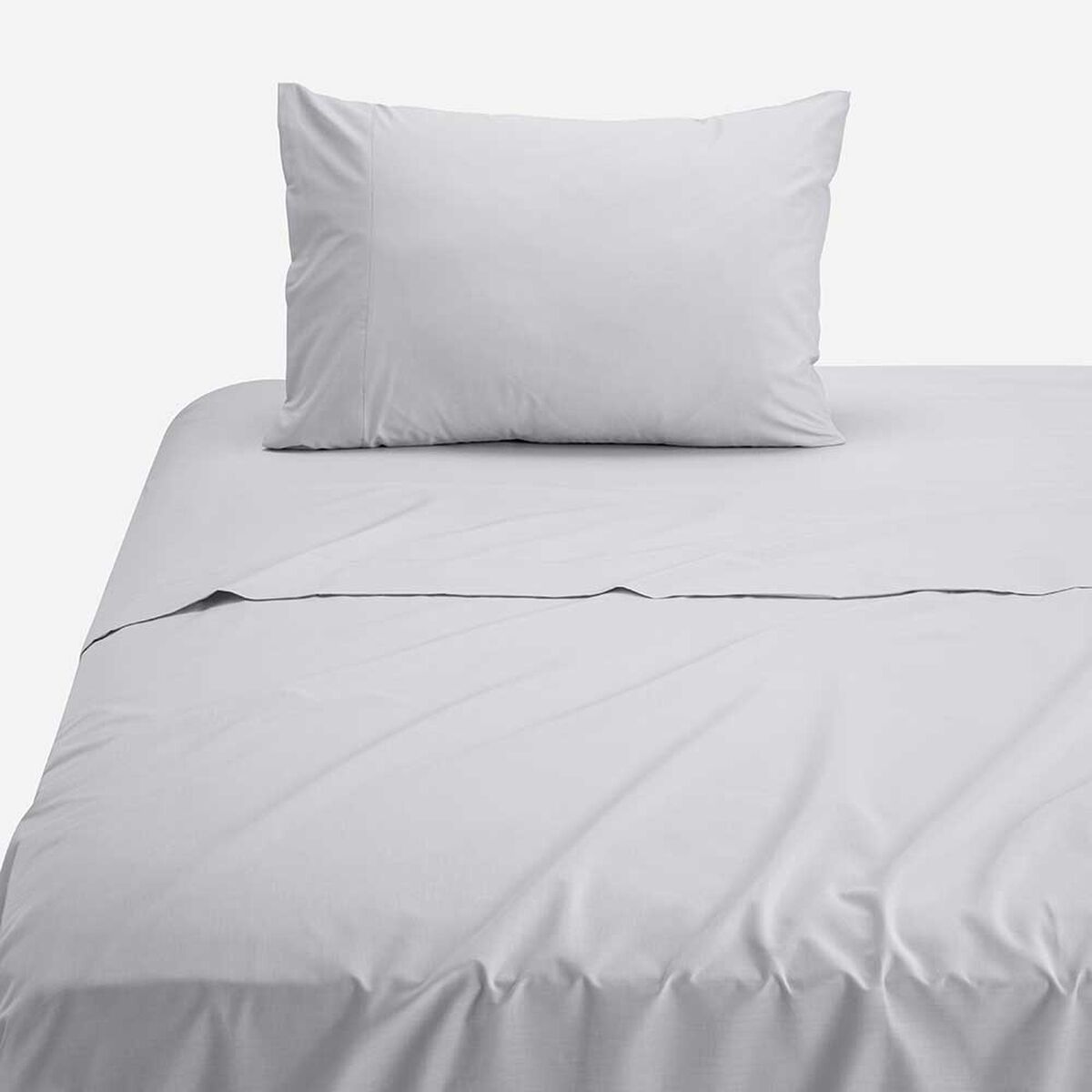 Juego de S&aacute;banas Rosen 144 Hilos 1 Plaza Polycotton Lisa Plata