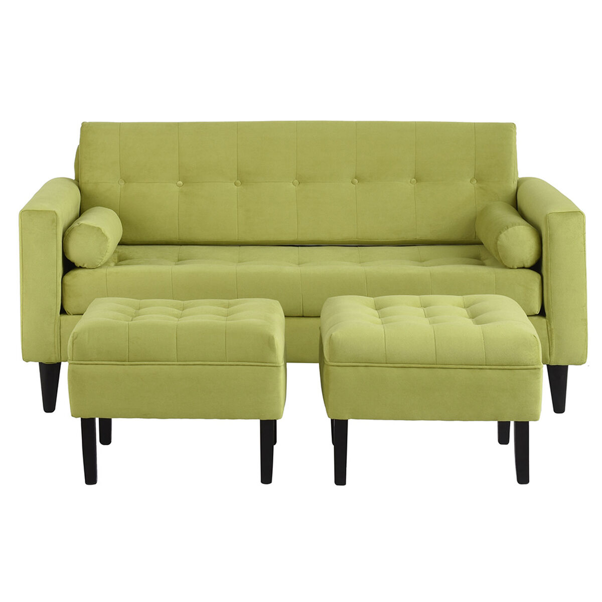 Sofá Retro 3 Cuerpos + 2 Pouf