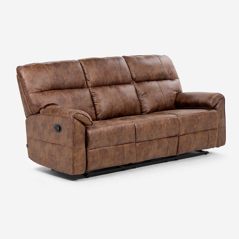 Sofá Reclinable Rosen Tolosa 3 Cuerpos Camel