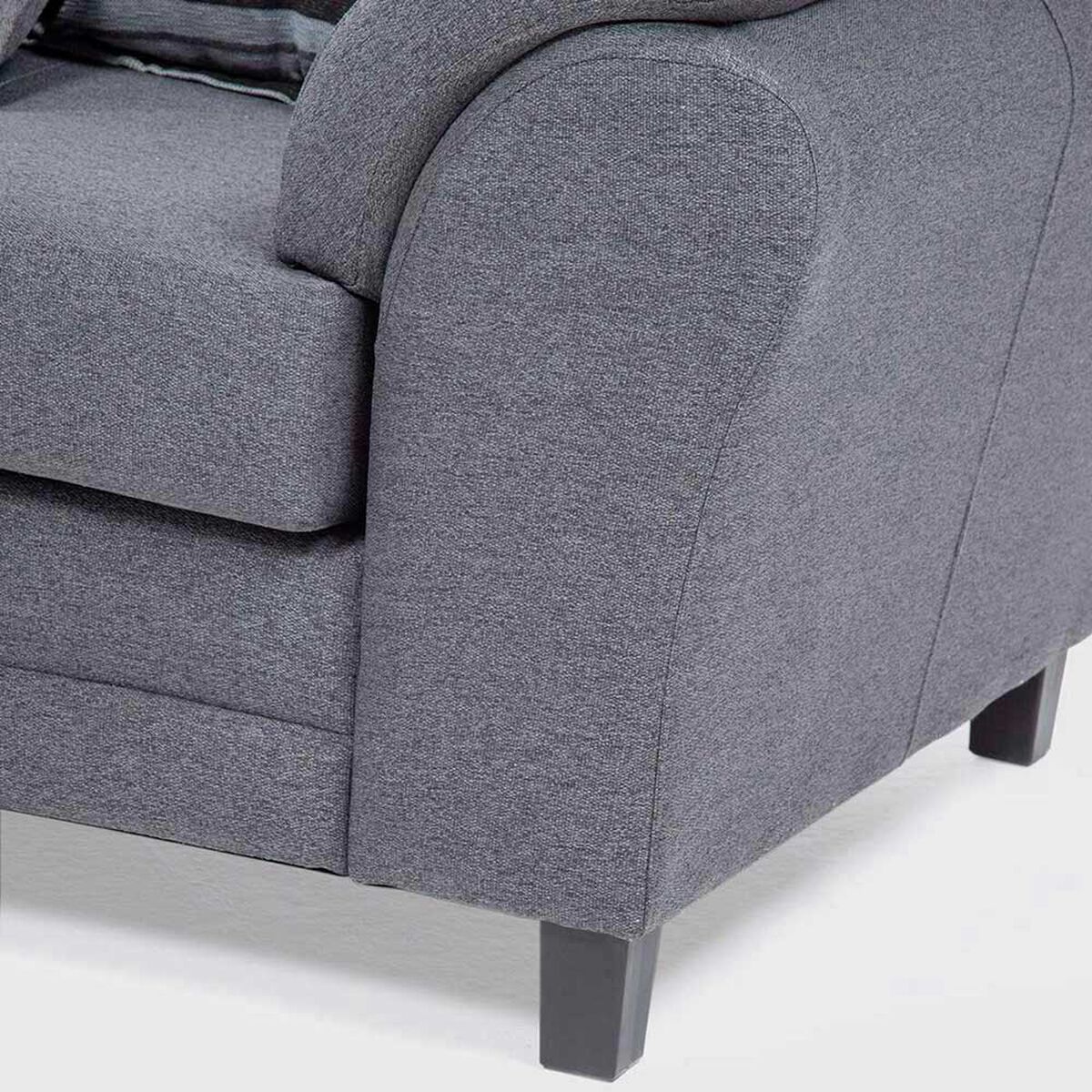 Sof&aacute; Seccional Izquierdo Living Factory Mustang 4 Cuerpos Gris