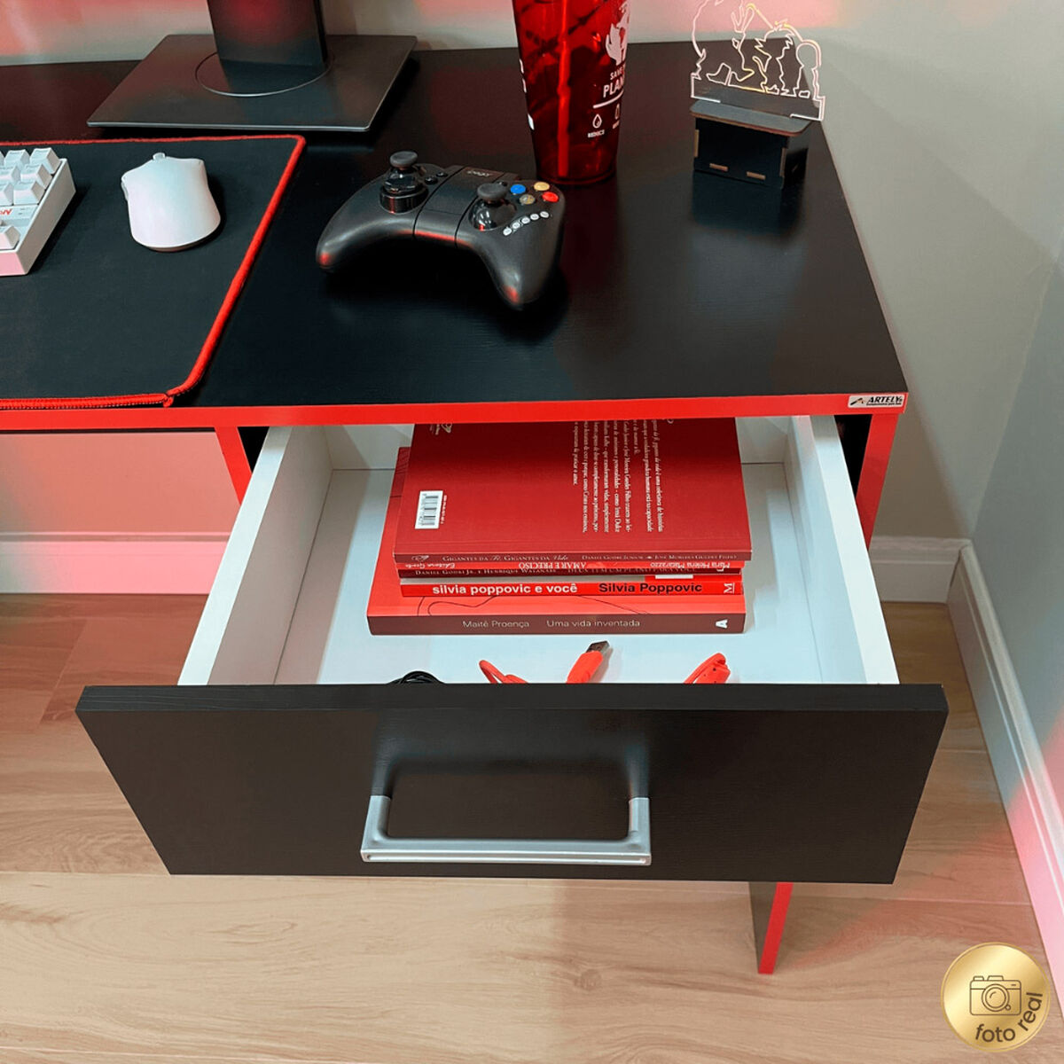Escritorio Exit Gamer Negro Rojo