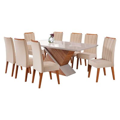 Imagen 1 del producto Juego de Comedor Di Poretti Design Elite 8 Sillas Beige