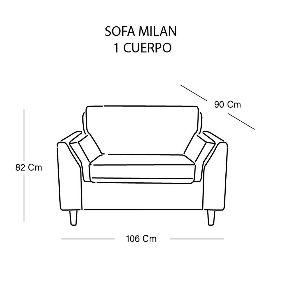 Sof&aacute; Latam Home Milan 1 Cuerpos Natural