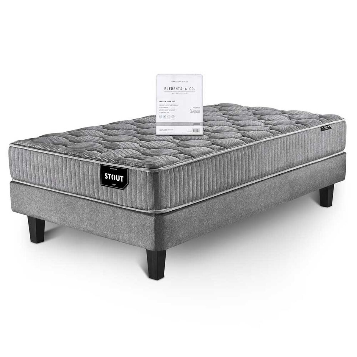 Juegos de Dormitorio Cama Europea Cannon Stout 1,5 Plazas + 1 Cubrecolchón