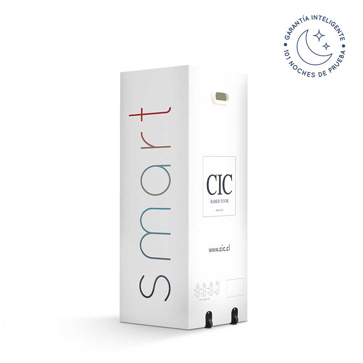 Cama Europea CIC Base Dividida 2 Plazas Smart + Respaldo Torino Mostaza