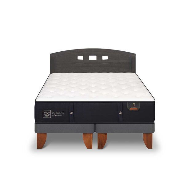 Cama Europea CIC Base Dividida 2 Plazas Premium + Respaldo Gales