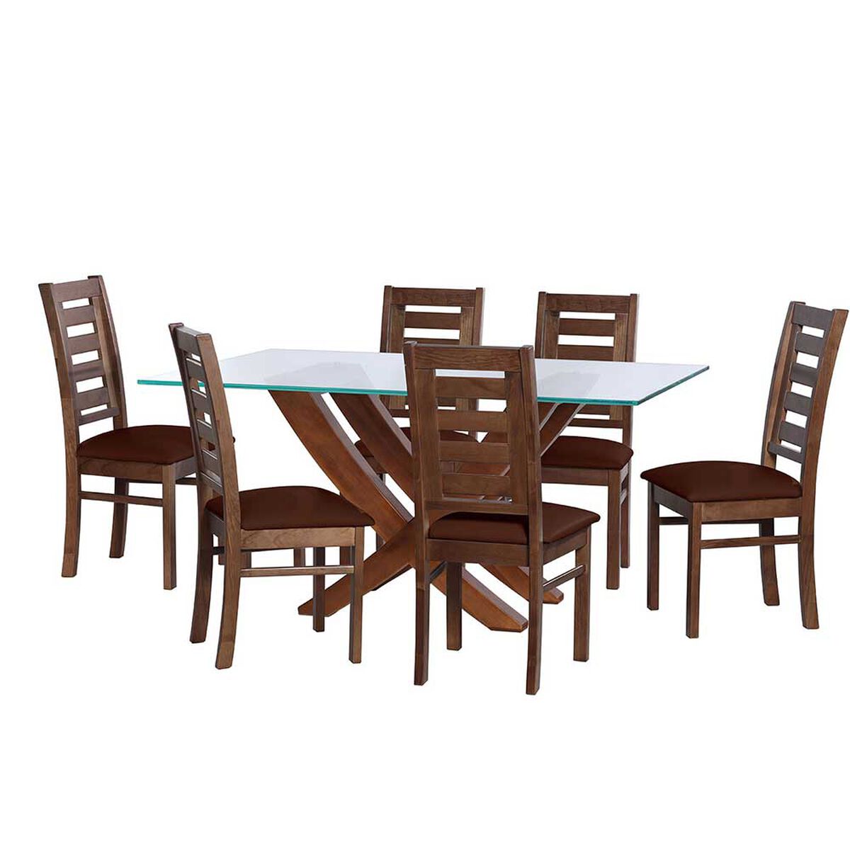 Juego de Comedor Latam Home Alicante 6 Sillas Chocolate
