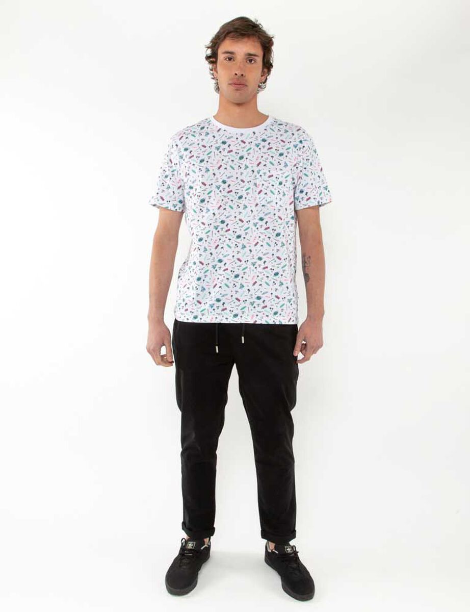 Polera Algodón Estampada Manga Corta Hombre Cutback