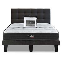 Combo Cama Europea Prelude Radiant 2 Plazas Normal + Respaldo Urban Marengo + Cubre Colchón