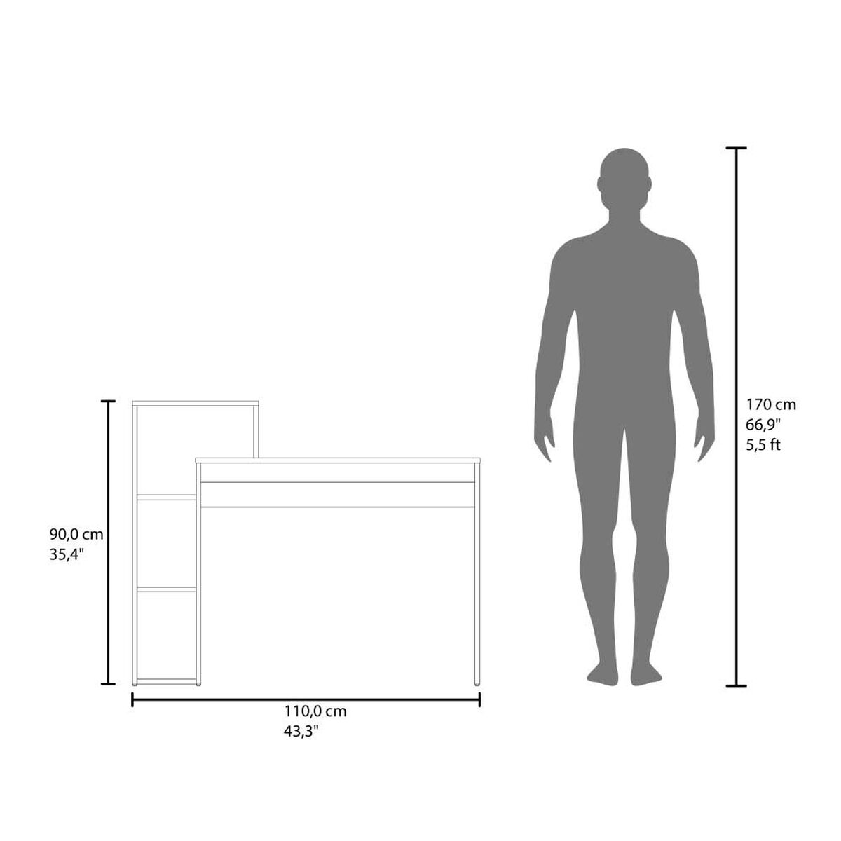 Escritorio Tuhome Brit Melamina Fresno Europeo Y Wengue&nbsp;