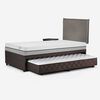 Cama Nido Rosen 1,5 Plazas Pratta + Respaldo + Velador Maurice Gris