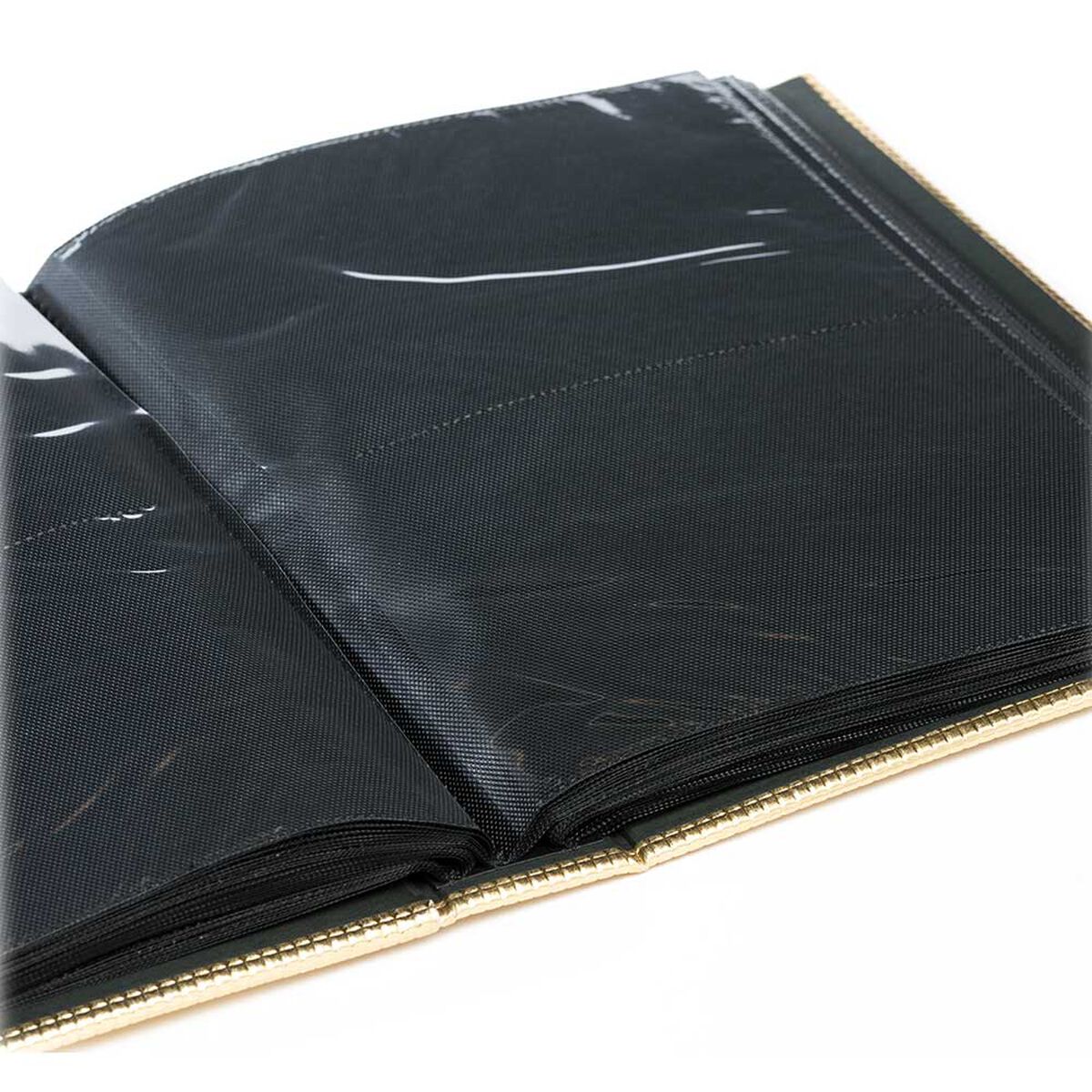 &Aacute;lbum para Fotos Cart&oacute;n Vgo Hojas Negras con Tapas Brillosas 100 Fotos Dorado