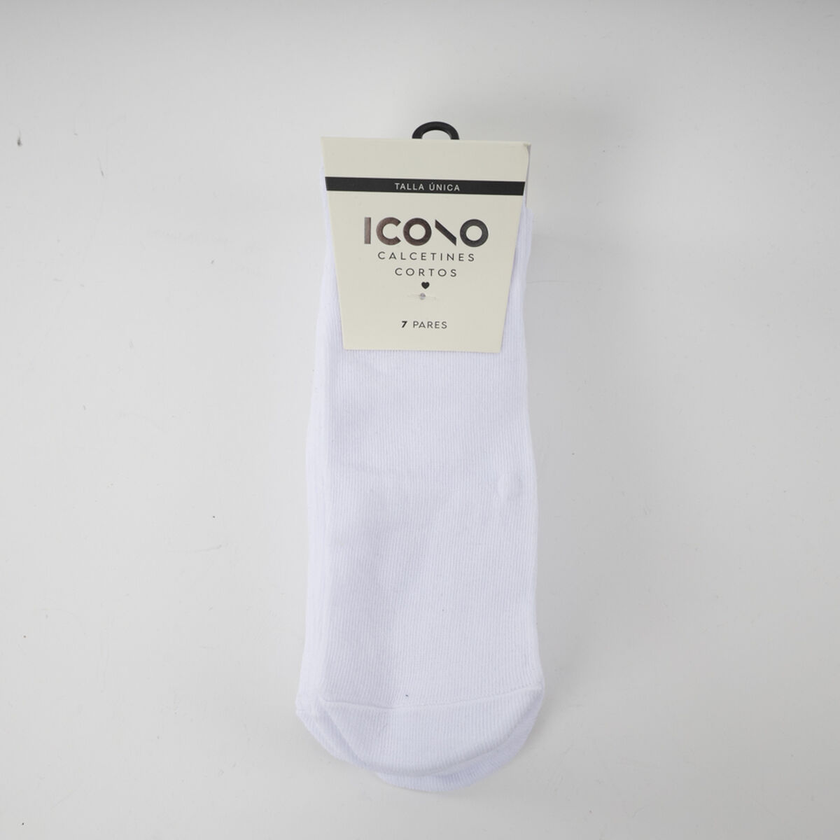 Pack 7 Calcetines Corto Blanco Icono