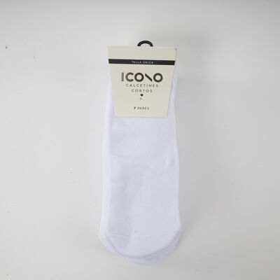 Pack 7 Calcetines Corto Blanco Icono