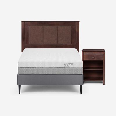 Cama Europea Rosen 1 Plaza Pratta + Respaldo + Velador