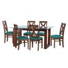 Juego de Comedor Latam Home Pamplona Oviedo 6 Sillas Cuero Beige