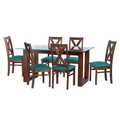 Juego de Comedor Latam Home Pamplona Oviedo 6 Sillas Cuero Beige