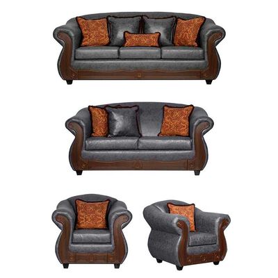 Juego de Living Black Factory Estambul 7 Cuerpos Gris