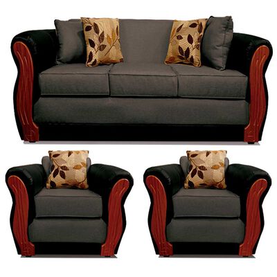 Juego de Living Elegant Detail Girona Sofá 3 Cuerpos + Dos Sillones 1 Cuerpo Gris