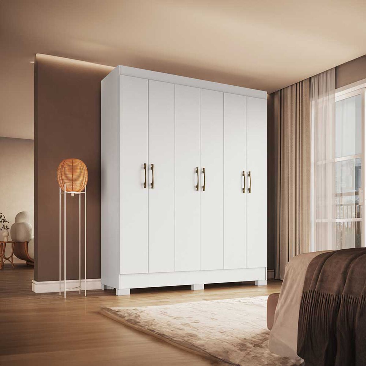 Clóset Vekkahome Roma 6 Puertas 1 Cajón Blanco