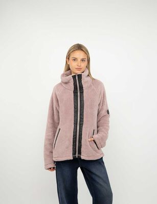 Imagen 1 del producto Polerón Peludo Mujer Icono Negro, Rosado