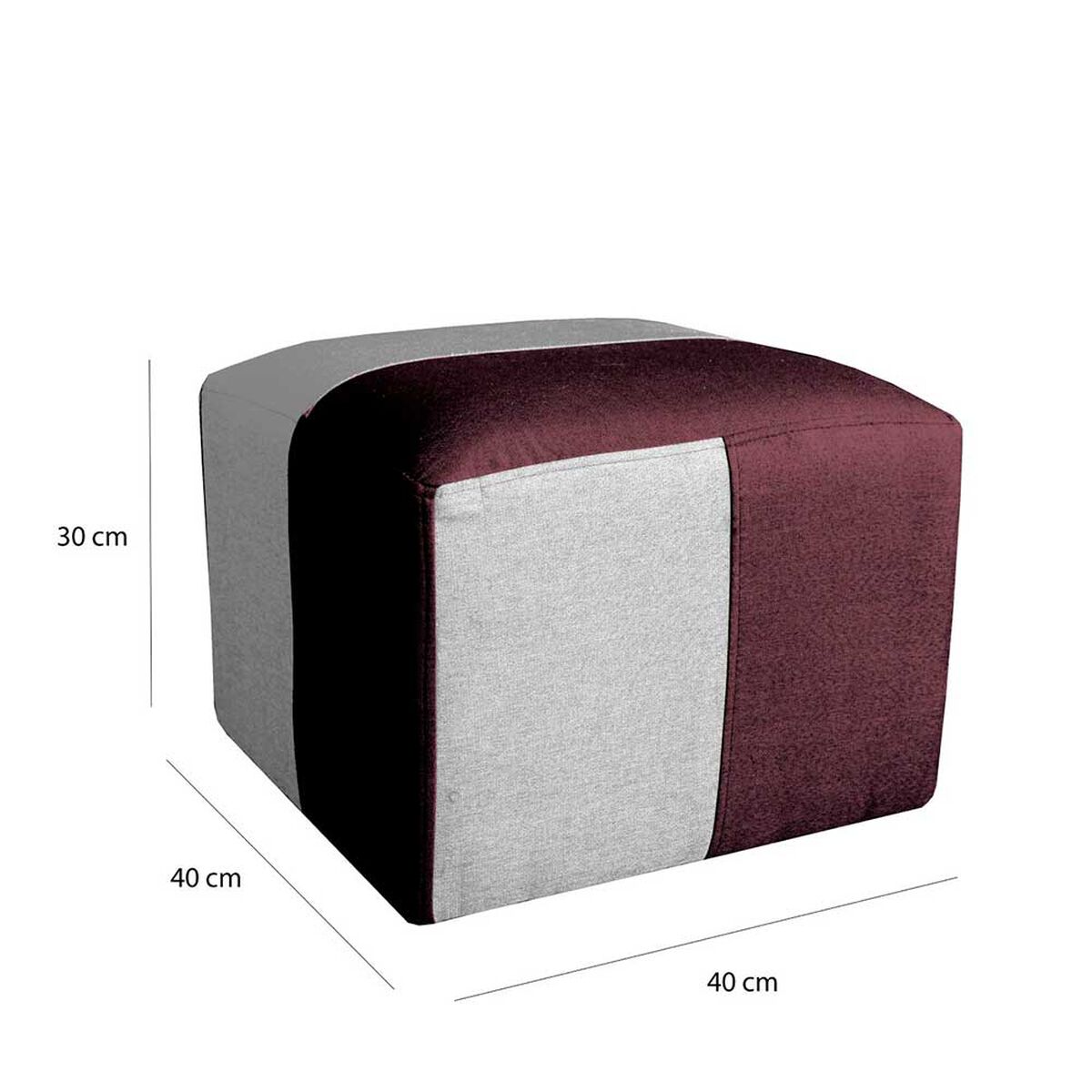 Sofa + 2 Pouff A&M Home Benjamin Gris Negro