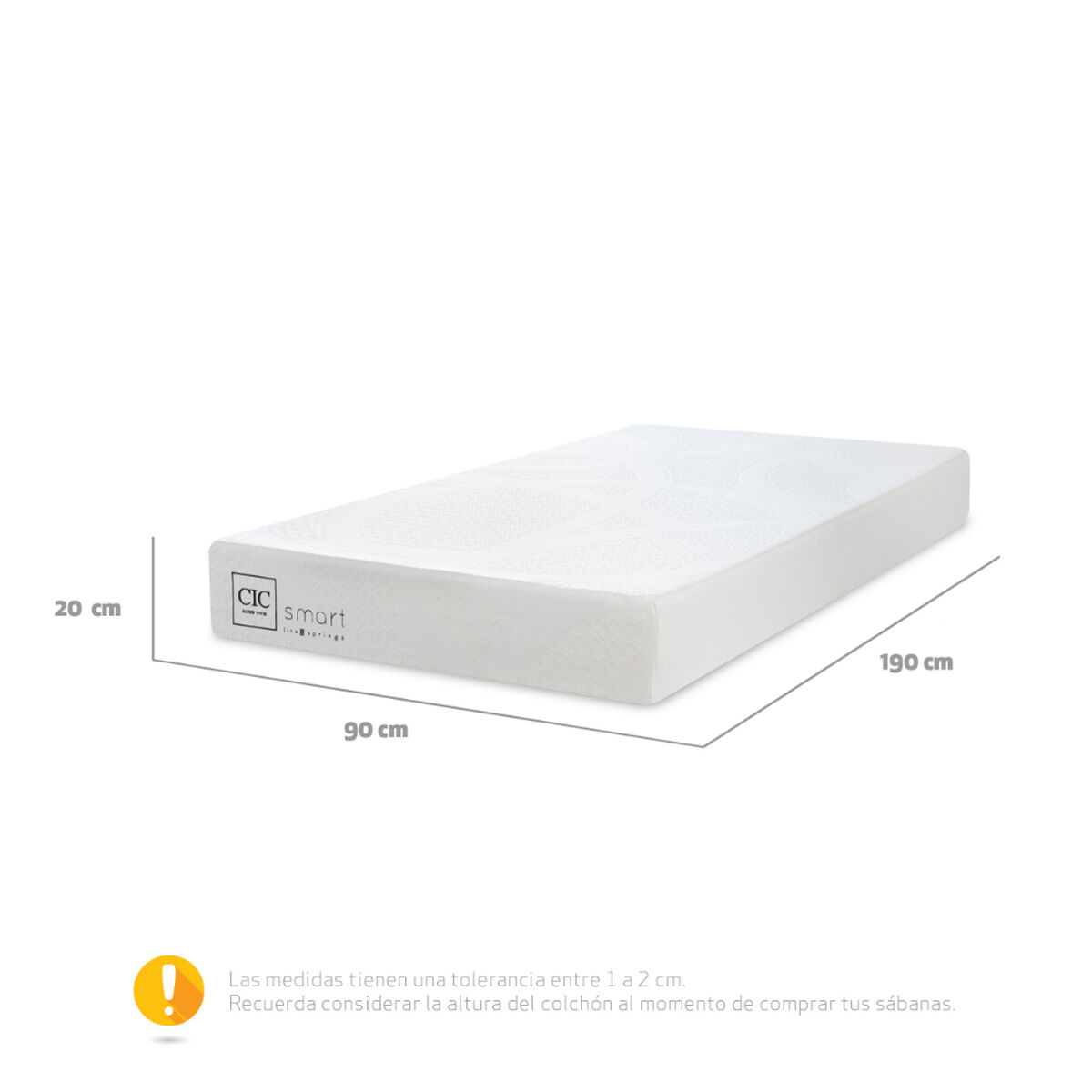 Colchón CIC 1 Plaza Smart Lite Spring