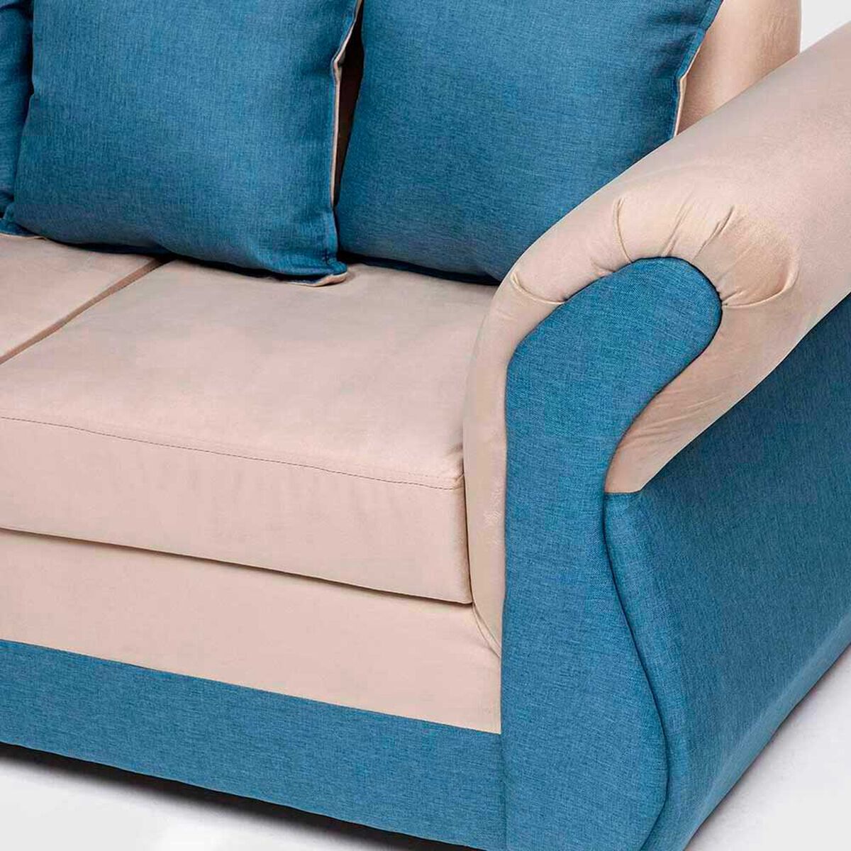 Sof&aacute; Seccional Almore New Irlanda 5 Cuerpos Beige Azul