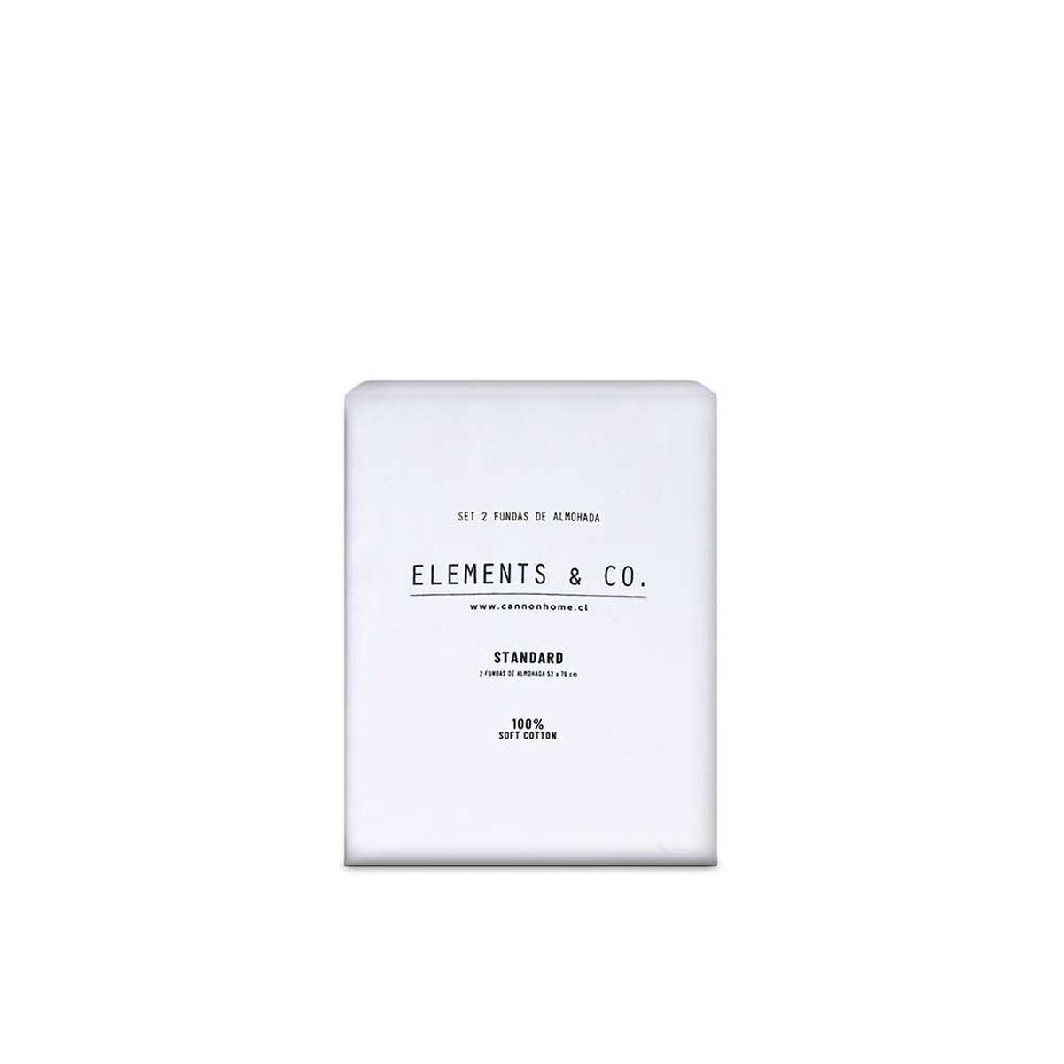 Funda de Almohada Elements & Co Liso 52 x 76 cm Blanco