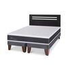 Cama Europea CIC Base Dividida 2 Plazas Ortopedic + Respaldo Munich Negro