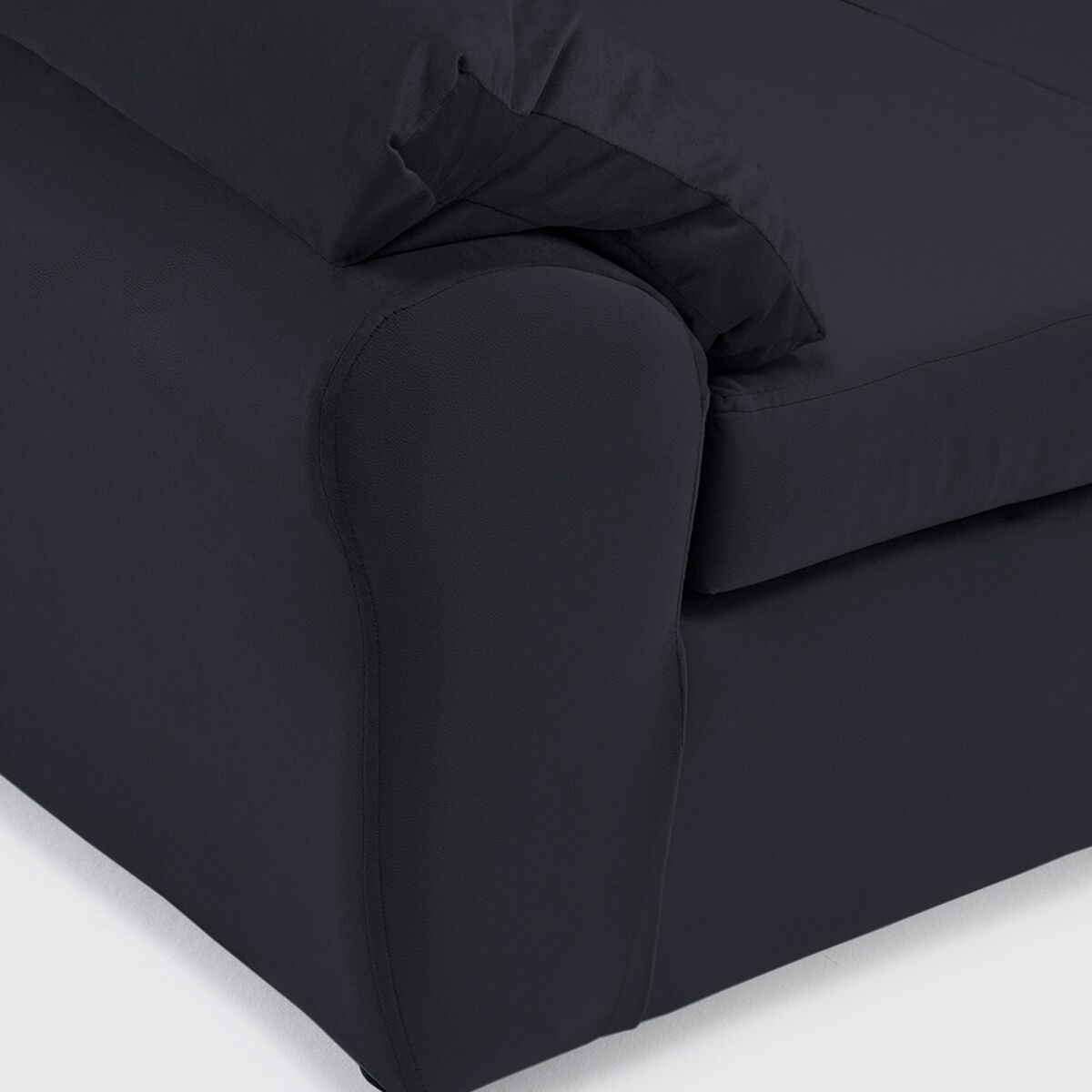 Seccional Muebles MPR Array&aacute;n 2-1-2 Cuerpos Felpa Negro