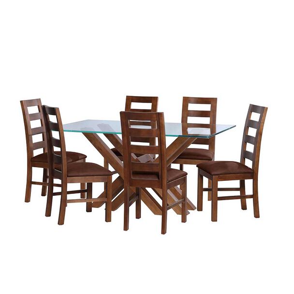 Juego de Comedor Latam Home Merida 6 Sillas Café Moro