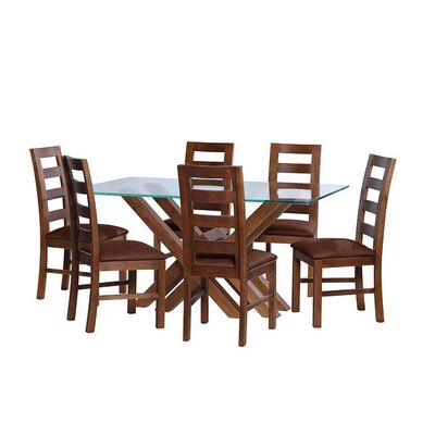 Juego de Comedor Latam Home Merida 6 Sillas Café Moro