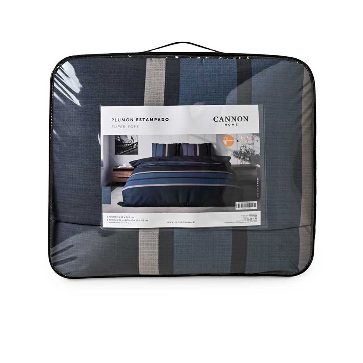 Plumón Estampado Cannon 1,5 Plazas Stone