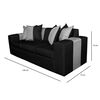 Sof&aacute; Muebles MYM Benjamin 3 Cuerpos + Dos Pouf 1 Cuerpo Negro Gris