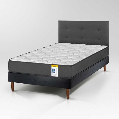 Cama Europea Drimkip 1,5 Plazas Juvenil + Respaldo Royal