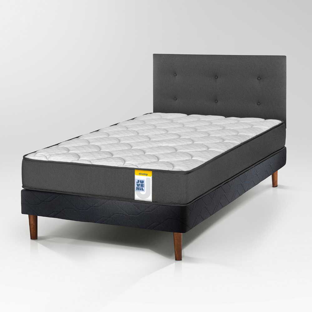 Cama Europea Drimkip 1,5 Plazas Juvenil + Respaldo Royal