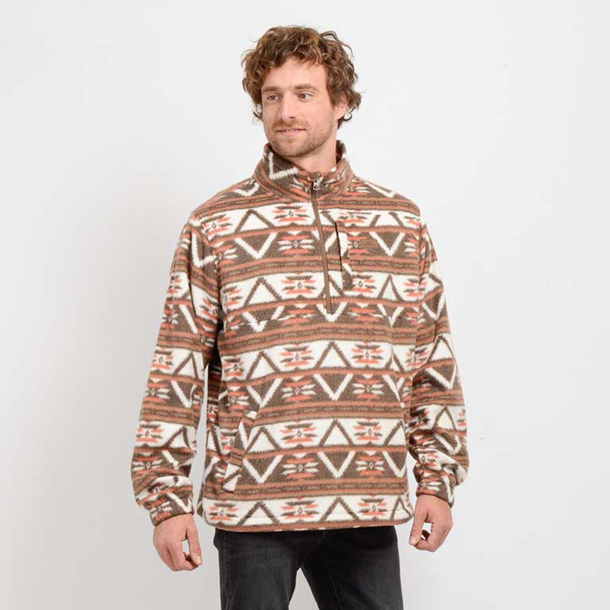 Polerón Estampado Cuello Alto Half Zipper Ajustable Hombre O´neill