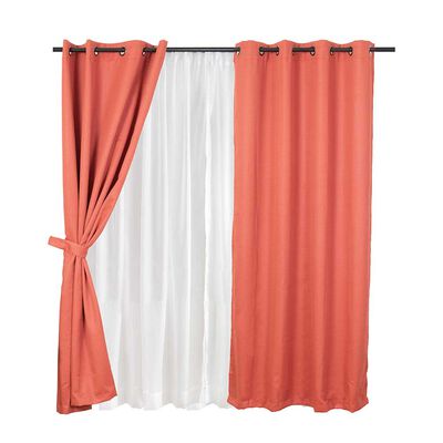 Set de Cortinas Mashini Frutill 140 x 220 cm Terra