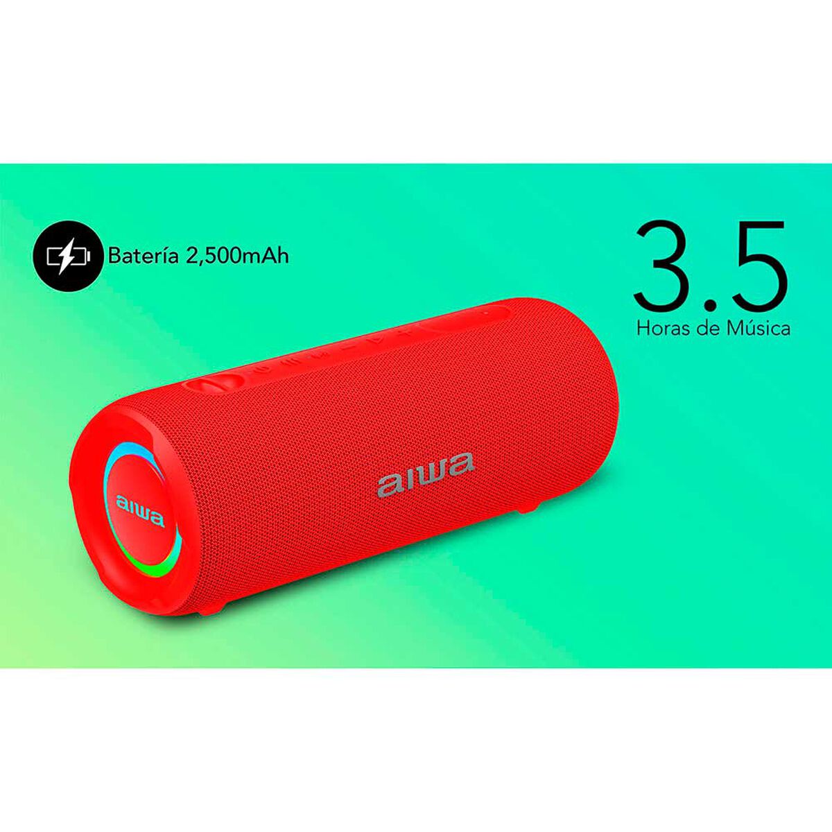 Parlante Port&aacute;til Aiwa AW-Q260R 15W Bluetooth Rojo