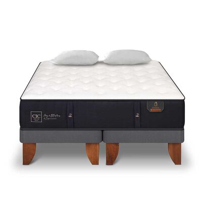 Imagen 1 del producto Cama Europea CIC Base Dividida 2 Plazas Premium + 2 Almohadas Viscoelásticas