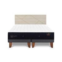 Cama Europea CIC Base Dividida 2 Plazas Premium + Respaldo Villarrica Alpino