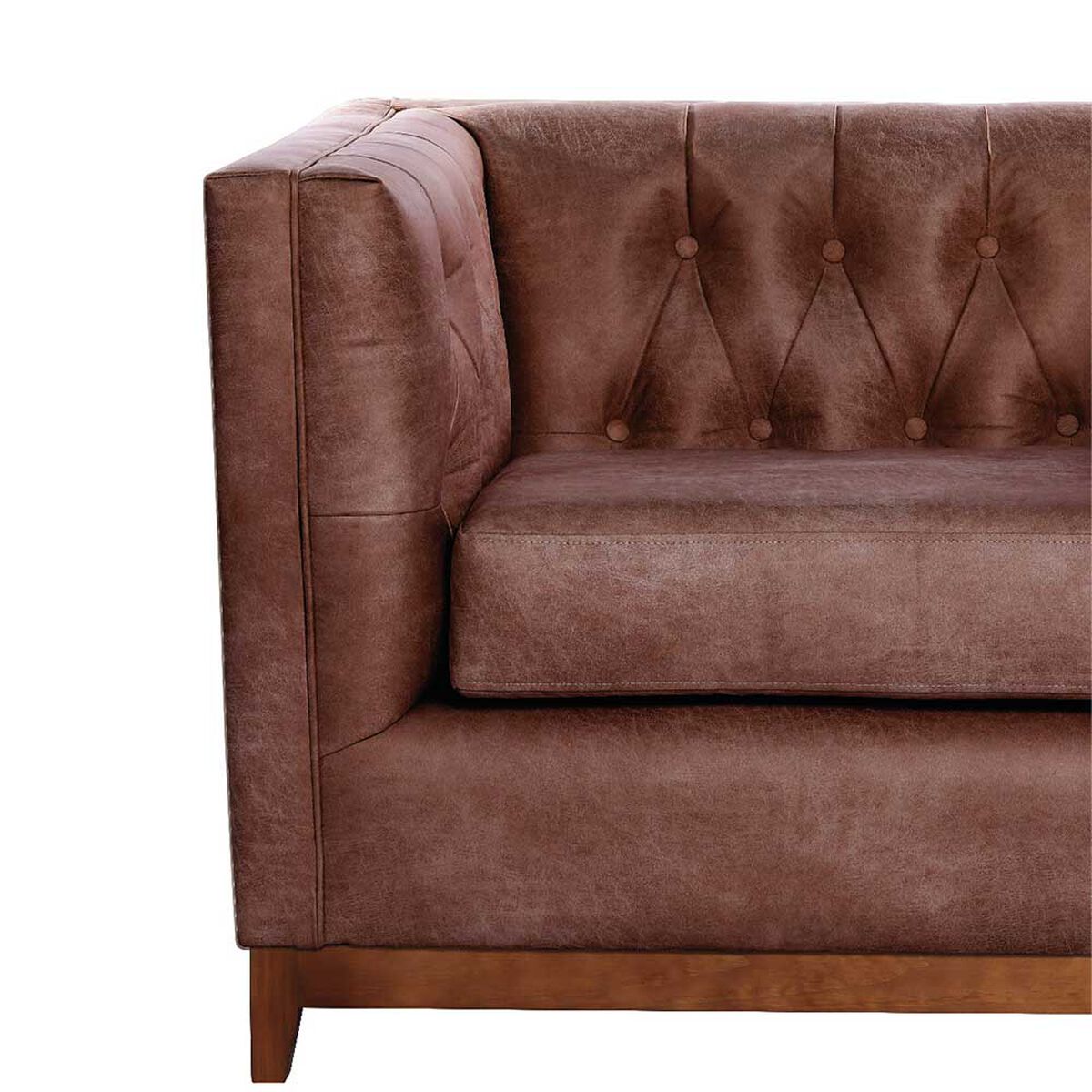 Sof&aacute; Latam Home Cuero Colorado Roma 2 Cuerpos Caramelo