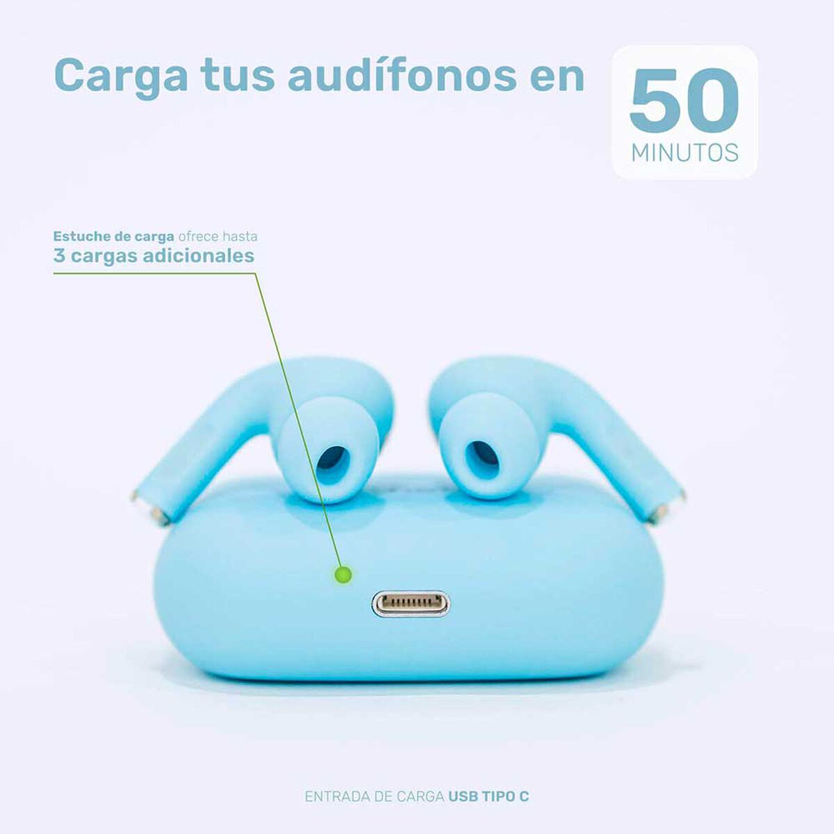 Audífonos Inalámbrico Lhotse RM7 Pro Celeste