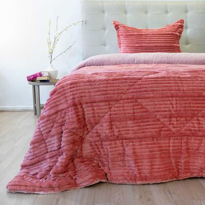 DORAL Cubrecama Doral 1.5 Plazas Coteloni Nebula Sherpa Coral