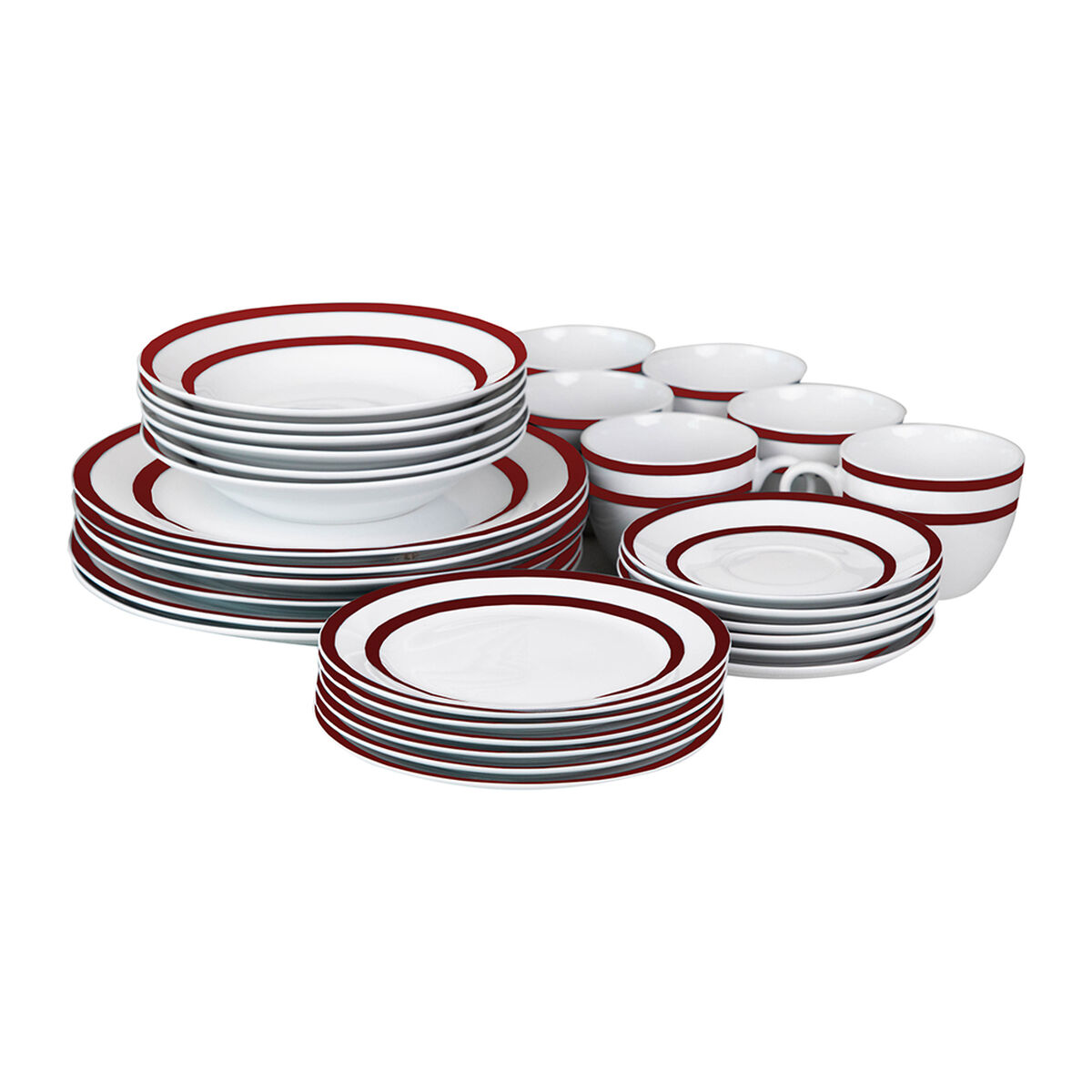 Vajilla Doral Royal 30 Piezas Rojo
