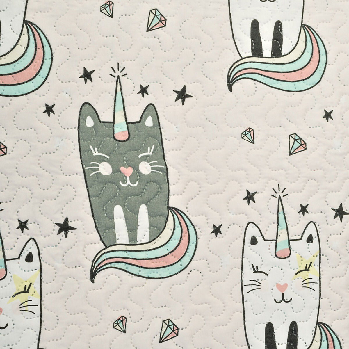 Plumón Kids Delgado Estampado Home Kids 1 Plaza Caticorn