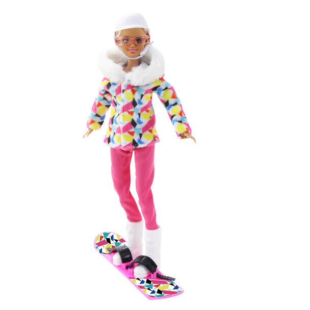 Muñeca con Tabla de Snowboard Boonie Pink