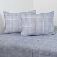 Juego de Sábanas American Family King Cuadra Mini 144 Hilos Gris