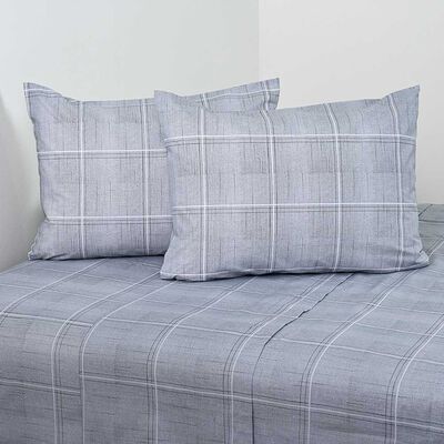 Imagen 1 del producto Juego de Sábanas American Family King Cuadra Mini 144 Hilos Gris